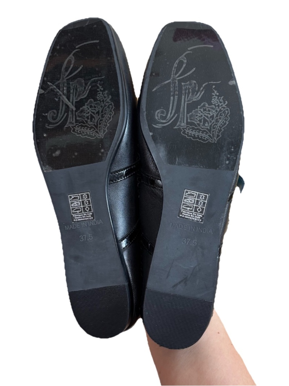 Free People Diana Double Strap Flats Women’s Size 37.5 US 7 In Black Leather - Picture 4 of 8
